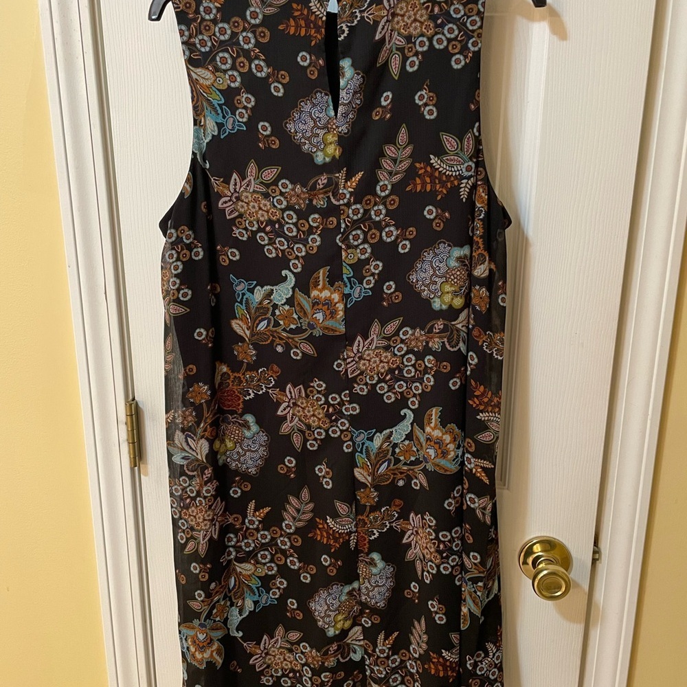 Tommy Hilfiger Size 14 Floral Sleeveless Shift Dress Mock Neck 🌿✨ - Picture 3 of 6